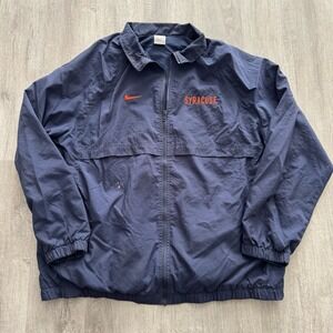 Vintage Syracuse Orange Jacket Mens XL Blue Nike NCAA Zip Up College Windbreaker